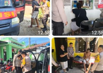 Polri Pelayan Masyarakat, Polsek Siantar Martoba Bantu Bawa Warga Yang Sakit Untuk Berobat Ke Puskesmas.