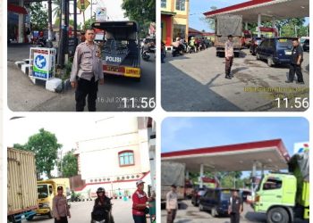 Polres Pematangsiantar Laksanakan Pengamanan Distribusi BBM di SPBU Wilkumnya.