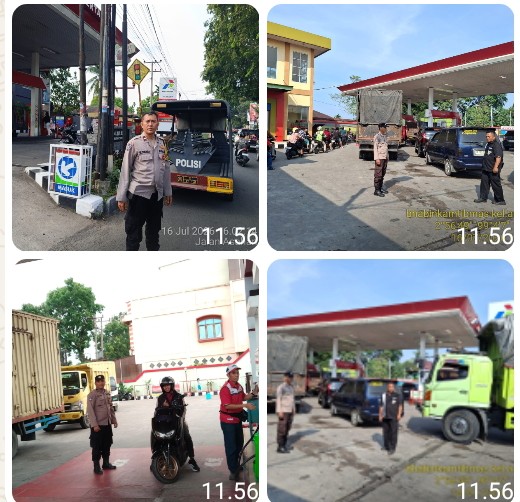 Polres Pematangsiantar Laksanakan Pengamanan Distribusi BBM di SPBU Wilkumnya.