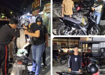 Patroli Malam, Polres Pematangsiantar Amankan Dua Sepedamotor Knalpot Brong.