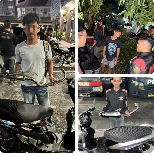 Polres Pematangsiantar Laksanakan Patroli Rutin Amankan Dua Sepedamotor Knalpot Brong.