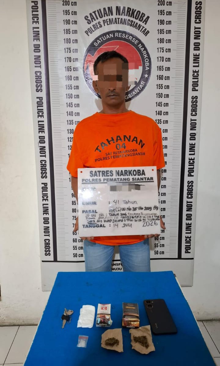 Miliki Sabu dan Ganja, Polres Pematangsiantar Berhasil Mengamankan di Jalan SM. Raja.