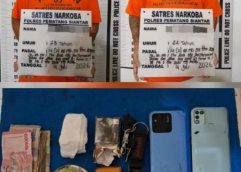 Polres Pematangsiantar Amankan Dua Pemuda Miliki Sabu 14,75 Gram di Jalan Seram.