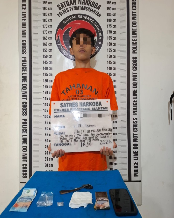 Miliki Sabu 1,53 Gram , Polres Pematangsiantar Berhasil Meringkus di Jalan Lapangan Tembak.