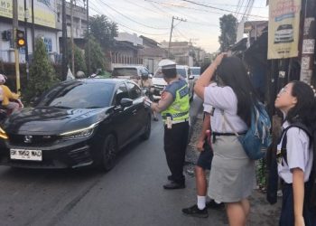 Sat Lantas Polres Pematangsiantar Laksanakan Pengawasan Kepada Siswa Siswi PKS Junior SMA/SMP Yayasan Methodis.
