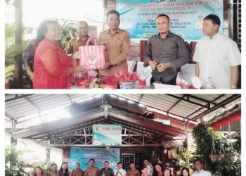 Teks foto : Gabungan Foto Penyerahan Body Bag dan Foto Bersama.