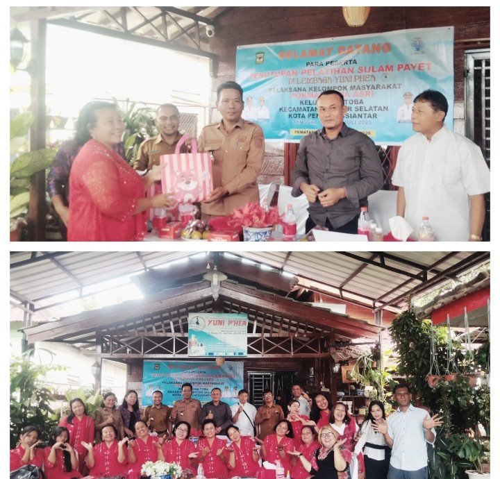Teks foto : Gabungan Foto Penyerahan Body Bag dan Foto Bersama.