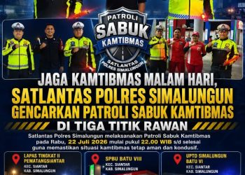 Jaga Kamtibmas Malam Hari, Satlantas Polres Simalungun Gencarkan Patroli Sabuk Kamtibmas di Tiga Titik Rawan.