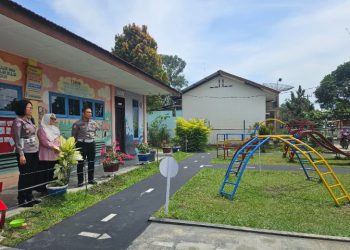Cegah Kecelakaan Sejak Dini, Satlantas Polres Simalungun Koordinasikan Rehab Taman Lalu Lintas TK Tunas Bangsa Bersama PTPN IV.