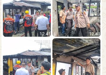 Kebakaran Hanguskan Rumah Warga Kapolsek Marihat Cek TKP.