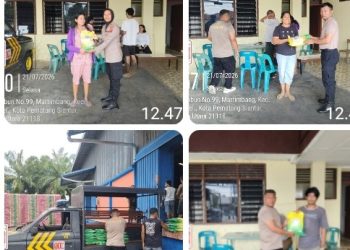 GPM Polsek Siantar Selatan Disambut Antusias Warga, 100 Karung Beras SPHP Terjual.