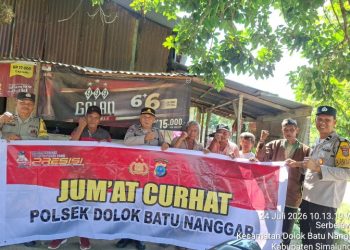 Jumat Curhat, Kanit Binmas & Bhabinkamtibmas Polsek Dolok Batu Nanggar Dengar Langsung Keluhan Warga di Warung Kopi.