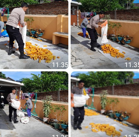 Bhabinkamtibmas Polsek Siantar Selatan Sambangi Petani Binaan di Jalan Lingga.