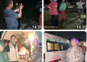 Personil Polsek Siantar martoba Respon Cepat Lakukan Pengecekan & Bantu Warga Korban Bencana Alam.