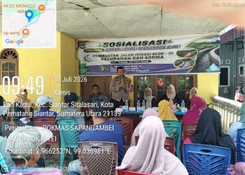 Bhabinkamtibmas Polsek Siantar Martoba Hadiri Sosialisasi Pengerjaan Pembuatan Jalan Irigasi.