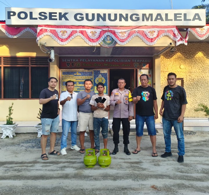 Hanya 4 Jam, Polsek Gunung Malela Ringkus Maling Yang Masuk Rumah Warga Dini Hari, Tiga HP & Dua Tabung Gas Berhasil Diamankan.