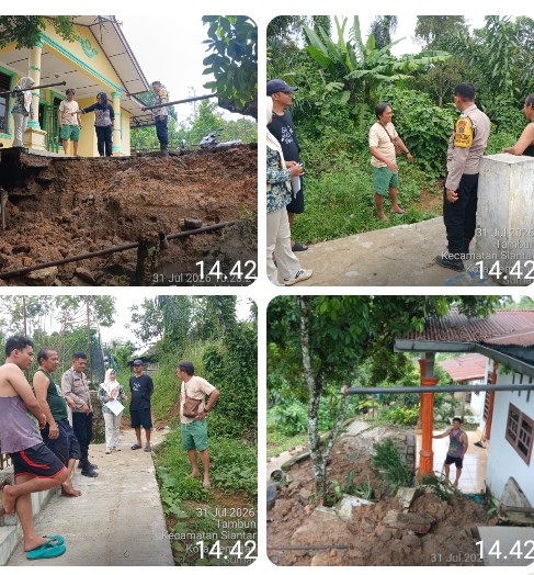 Bhabinkamtibmas Polsek Siantar Martoba Sambangi Warga Korban Longsor.
