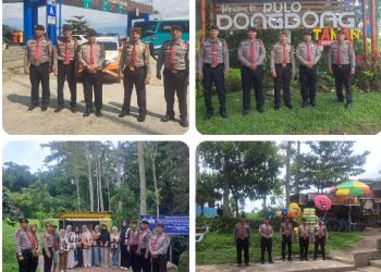 Senyum Ramah AIPDA Rolan Manik Warnai Patroli "Simalungun Safe Tourism" di 10 Destinasi Wisata Danau Toba.