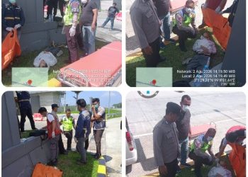 Reaksi Cepat Polsek Dolok Batu Nanggar Tangani Penemuan Mayat Penumpang Bus di Pintu Tol Sinaksak.
