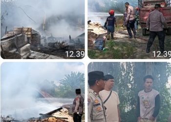 Polsek Siantar Martoba Cek Kebakaran Satu Unit Rumah di Jalan Bahtorop Ujung.