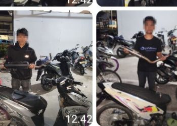 Patroli Rutin Timsus Dayok Mirah Polres Pematangsiantar Amankan Dua Sepedamotor Knalpot Brong.