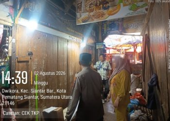 Tindak Lanjuti Laporan CC 110, Polsek Siantar Barat Cek TKP Dugaan Pencurian di Pasar Horas.