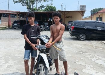 Reaksi Cepat Polsek Dolok Batu Nanggar, Motor Curian Ditemukan di Kebun Sawit, Dua Bersaudara Diringkus.