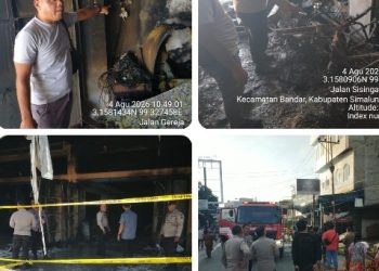 Pasca Kebakaran Dahsyat Hanguskan Dua Ruko Senilai Rp. 1,5 Miliar, Kapolsek Bandar Huluan Keluarkan Himbauan Resmi Antisipasi Bahaya Arus Pendek Listrik.