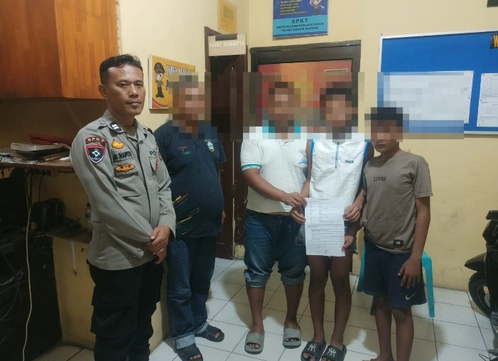 Polseķ Siantar Martoba Amankan Tiga Anak Diduga Curi HP di Simpang Kerang.