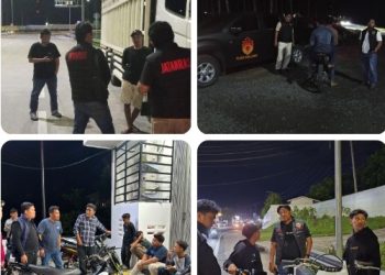 Meski Ditemani Rintikan Hujan Bukan Halangan, Tim Resmob Polres Simalungun Intensifkan Patroli KRYD di Pintu Masuk Kabupaten.