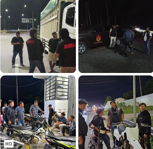 Meski Ditemani Rintikan Hujan Bukan Halangan, Tim Resmob Polres Simalungun Intensifkan Patroli KRYD di Pintu Masuk Kabupaten.