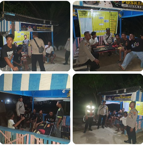 Malam Hari, Bhabinkamtibmas Polsek Bosar Maligas Sambangi Pos Kamling Demi Kenyamanan Tidur Warga.