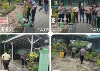 Sambut HUT Kemerdekaan RI Ke - 81, Polsek Siantar Selatan Bersihkan Rumah Ibadah.