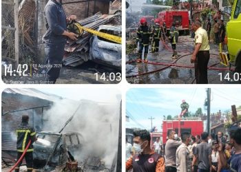 Puntung Rokok Picu Kebakaran Dua Rumah di Siantar Martoba, Kerugian Capai Rp. 550 Juta.