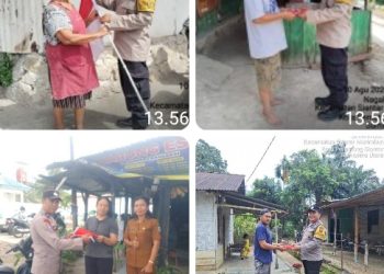 Semarakkan HUT Kemerdekaan RI Ke - 81, Kapolsek Siantar Marihat Berikan Bendera Merah Putih Kepada Warga Binaan.