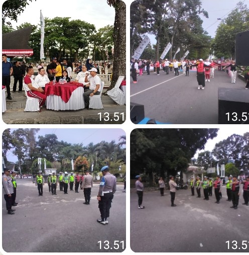 Polres Pematangsiantar Kawal Car Free Day Merah Putih, Kegiatan HUT Ke - 81 RI.