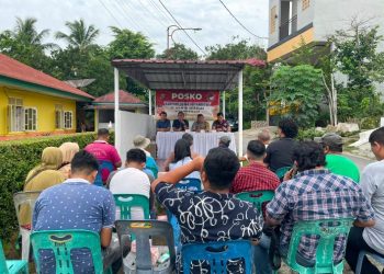 Bhabinkamtibmas Polsek Siantar Barat Hadiri Sosialisasi Narkoba di Jalan Catur.