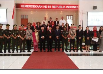 Ketua DPRD & Anggota DPRD Kota Pematangsiantar Bersama Dengan Forkopimda Foto Bersama Seusai Rapat Paripurna Pidato Kenegaraan.