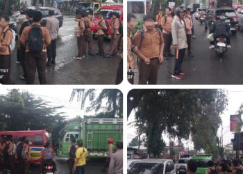 Polsek Siantar Timur Turunkan Personil Montoring Cegah Tawuran Pelajar di SMK Negeri 2.