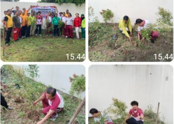 Sambut HUT Ke - 81 RI, Sat Reskrim Polres Pematangsiantar Penanaman Pohon di Lapangan Tembak Aspol.