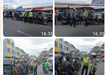 Sat Lantas Polres Pematangsiantar Sosialisasi Kamseltibcarlantas Kepada Para Pengendara Betor.