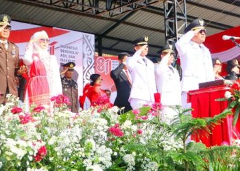 Upacara Peringatan HUT Ke - 81 Kemerdekaan RI di Kabupaten Simalungun Berjalan Khidmat, Disaksikan Ribuan Masyarakat.