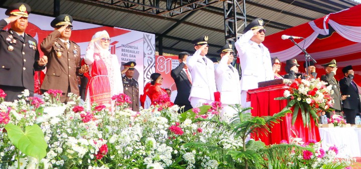 Upacara Peringatan HUT Ke - 81 Kemerdekaan RI di Kabupaten Simalungun Berjalan Khidmat, Disaksikan Ribuan Masyarakat.
