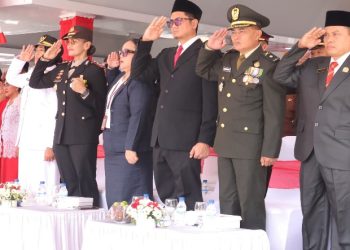 Kapolres Pematangsiantar Hadiri Detik-Detik Proklamasi HUT Ke - 81 RI, Pengamanan Dipastikan Maksimal.