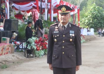 Sosok Enerjik Kapolsek Dolok Batunanggar, Dipercaya Jadi Perwira Upacara Aubade HUT Ke - 81 RI.