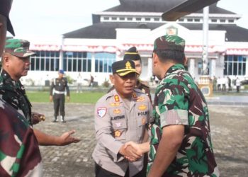 Kapolres Simalungun Turut Sambut Kunjungan Kerja Pangdam I/Bukit Barisan di Bumi Habonaron Do Bona.