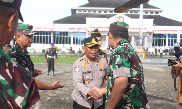 Kapolres Simalungun Turut Sambut Kunjungan Kerja Pangdam I/Bukit Barisan di Bumi Habonaron Do Bona.