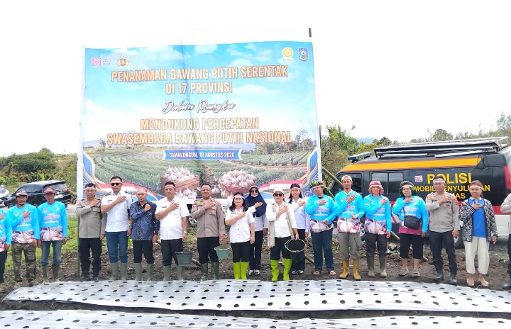 Serentak di 17 Provinsi, Polres Simalungun Dukung Percepatan Swasembada Bawang Putih Nasional.