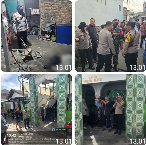 Kapolsek Siantar Utara Pimpin Pengecekan TKP Temuan Mayat di Jalan Singosari Gang Demak.