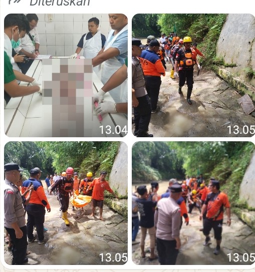 Tiga Hari Menyisir Sungai, Tim SAR Gabungan & Masyarakat Temukan Jasad Bocah 8 Tahun di Jembatan Sigagak.